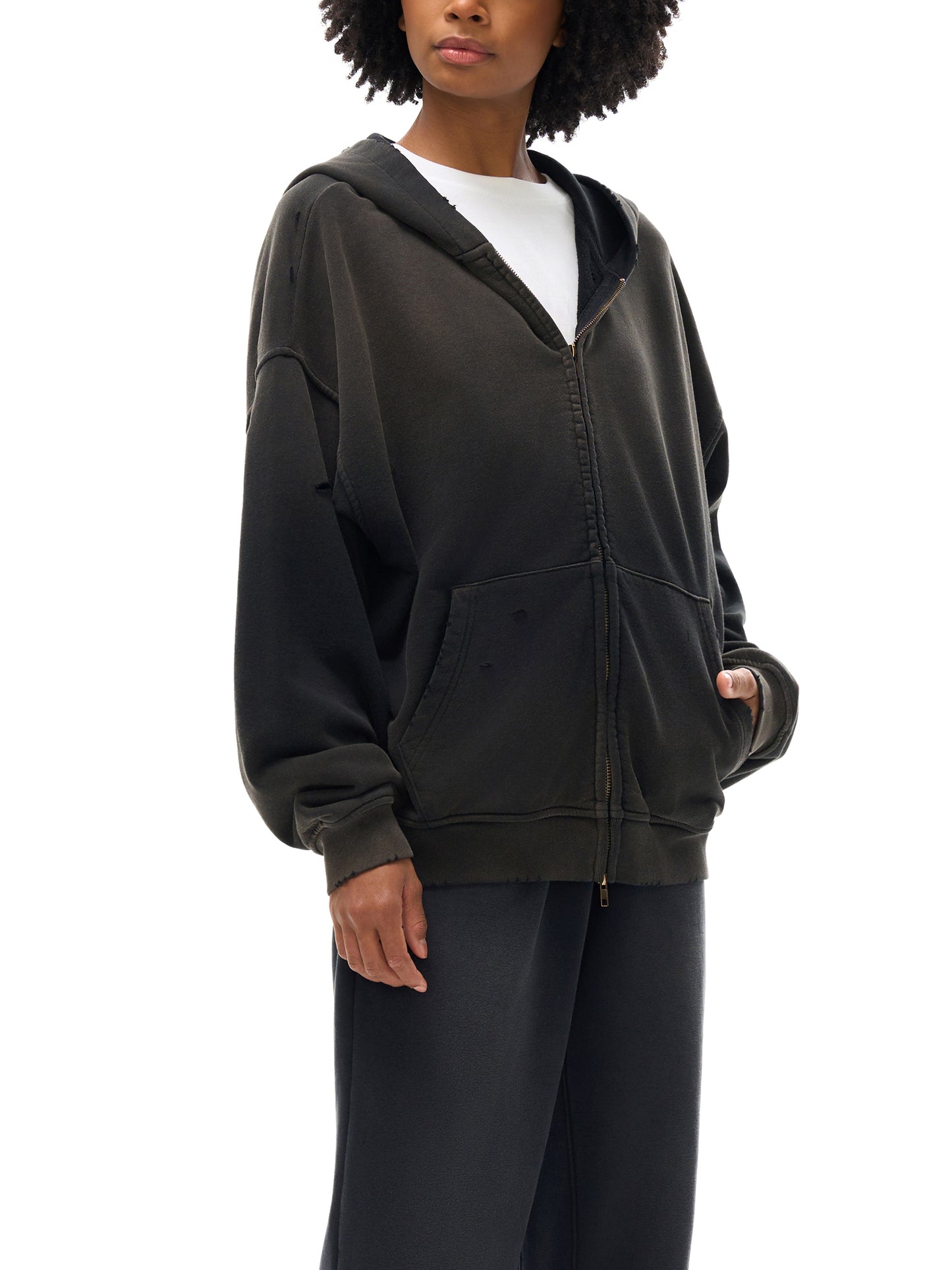 MASI™ Solar Frayed Zip Hoodie