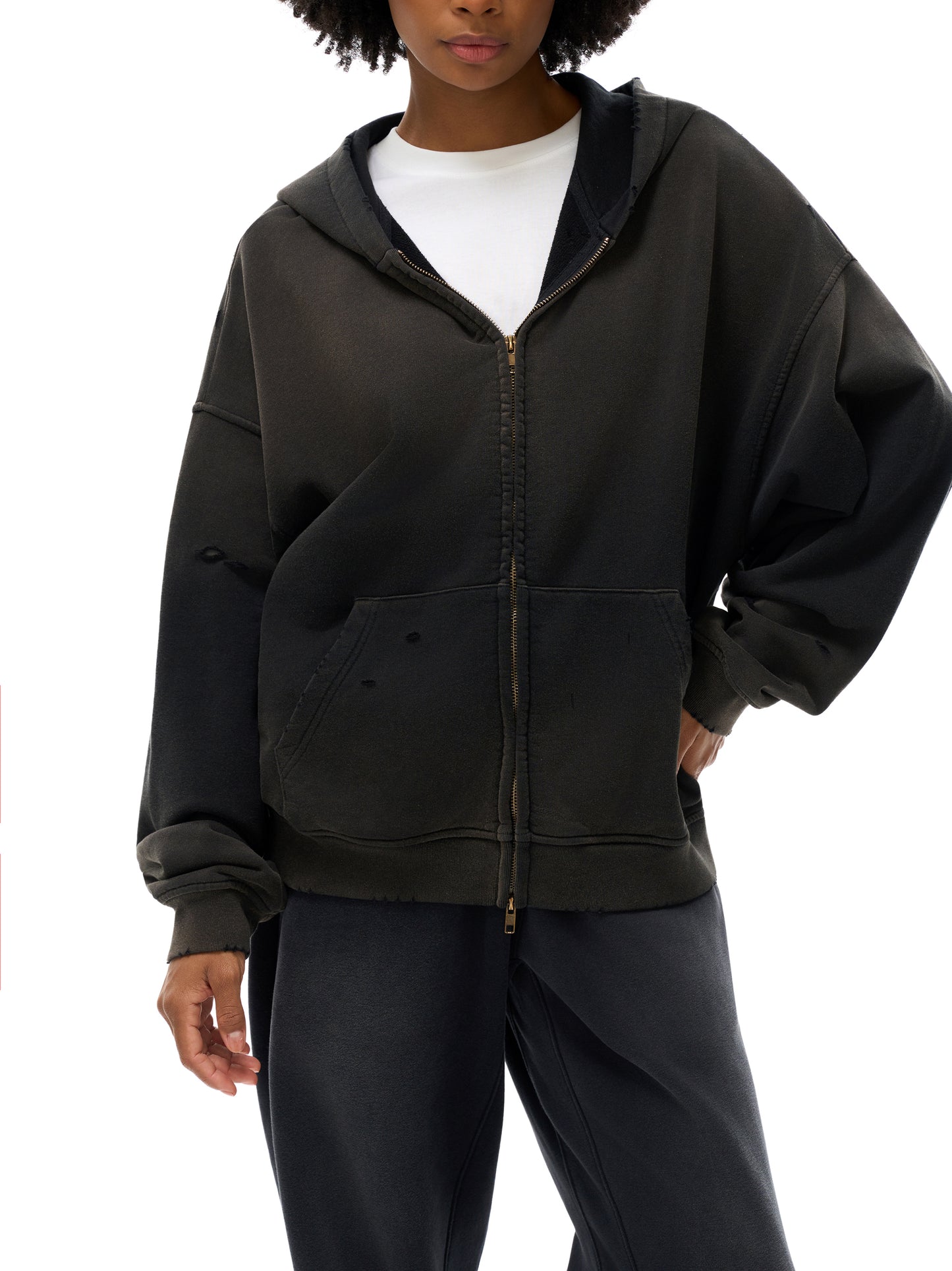 MASI™ Solar Frayed Zip Hoodie