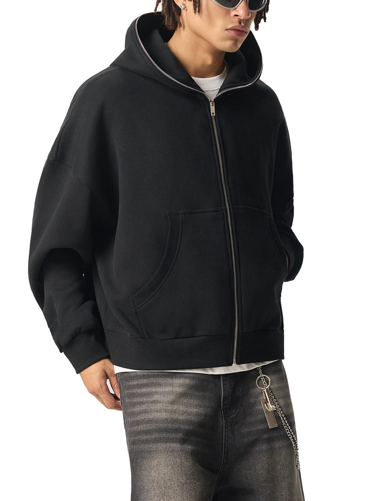 MASI™ Fleeced Full-Zip Boxy Hoodie