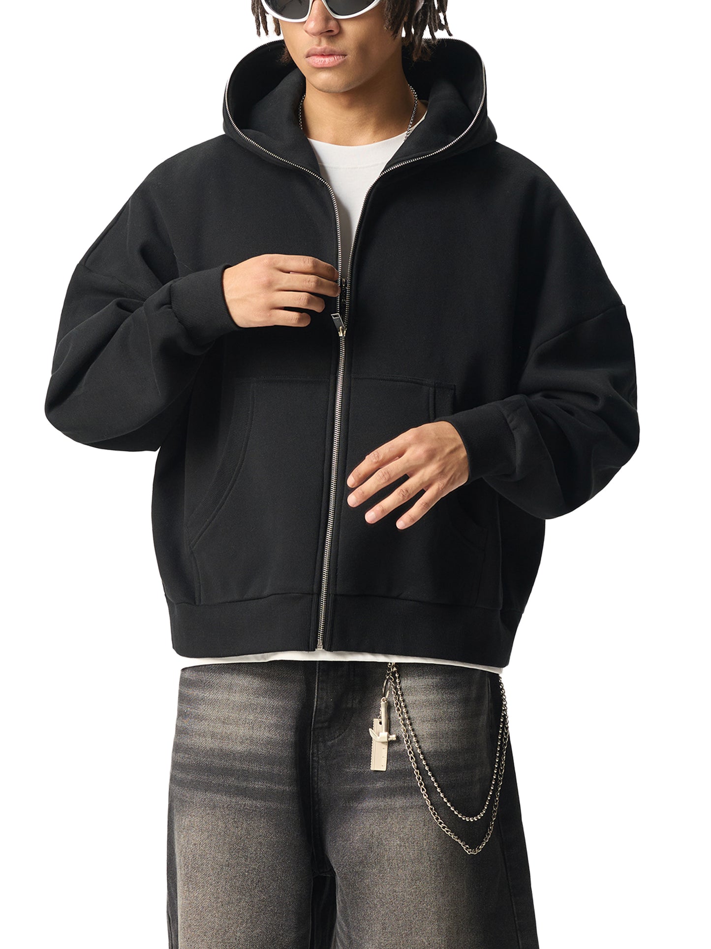 MASI™ Fleeced Full-Zip Boxy Hoodie