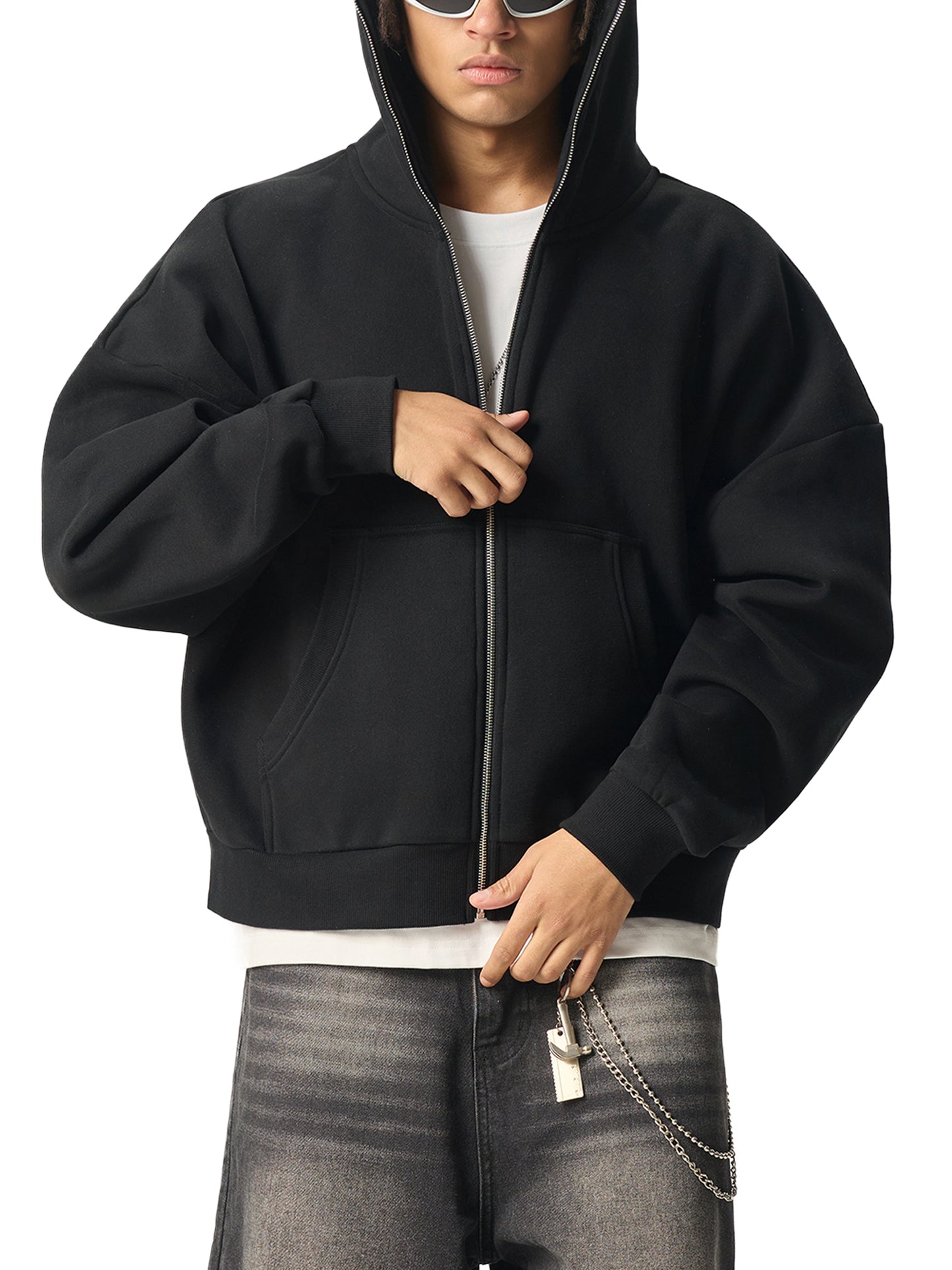 MASI™ Fleeced Full-Zip Boxy Hoodie
