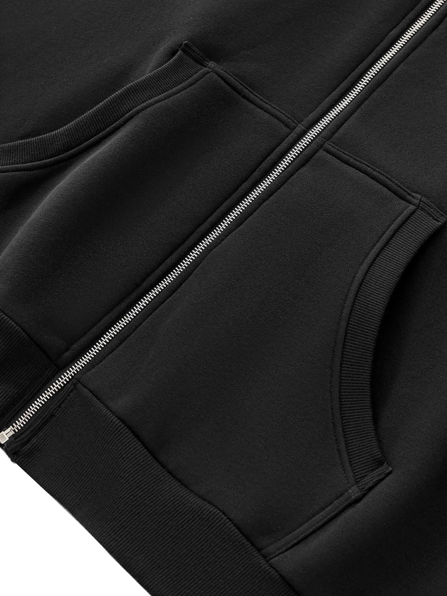 MASI™ Fleeced Full-Zip Boxy Hoodie