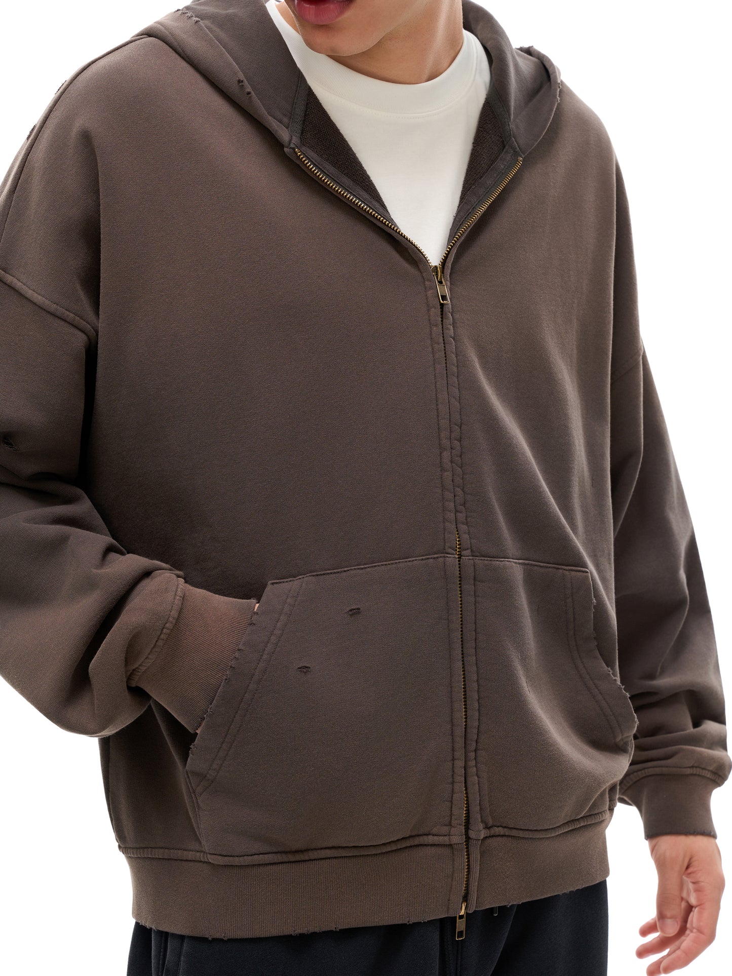 MASI™ Solar Frayed Zip Hoodie