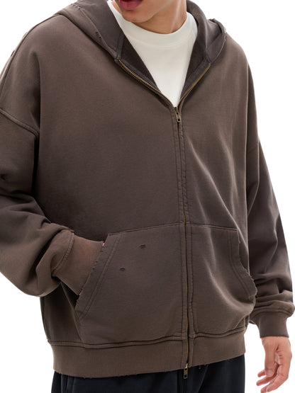 MASI™ Solar Frayed Zip Hoodie